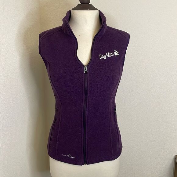 Eddie Bauer® - “dog mom” custom Antlia - Ladies Fleece Vest | purple | size L - Picture 3 of 10